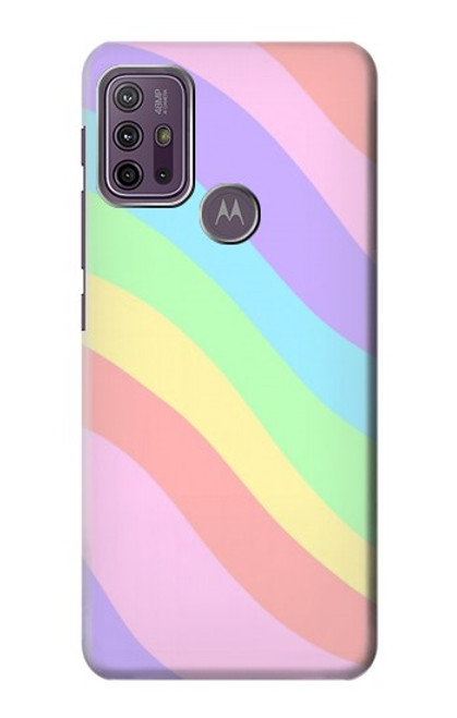 W3810 Pastel Unicorn Summer Wave Hülle Schutzhülle Taschen und Leder Flip für Motorola Moto G10 Power