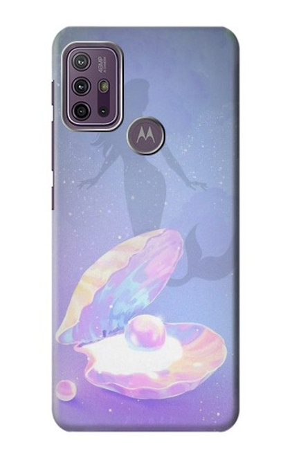 W3823 Beauty Pearl Mermaid Hülle Schutzhülle Taschen und Leder Flip für Motorola Moto G10 Power