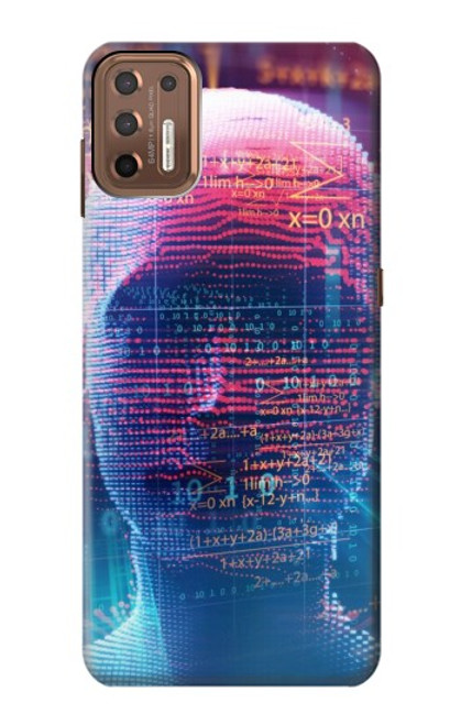 W3800 Digital Human Face Hülle Schutzhülle Taschen und Leder Flip für Motorola Moto G9 Plus