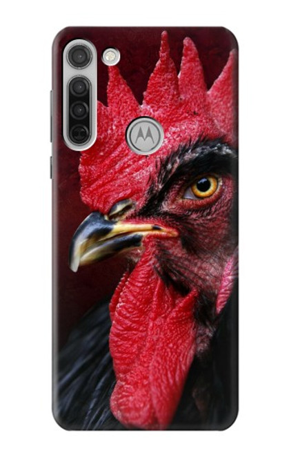 W3797 Chicken Rooster Hülle Schutzhülle Taschen und Leder Flip für Motorola Moto G8