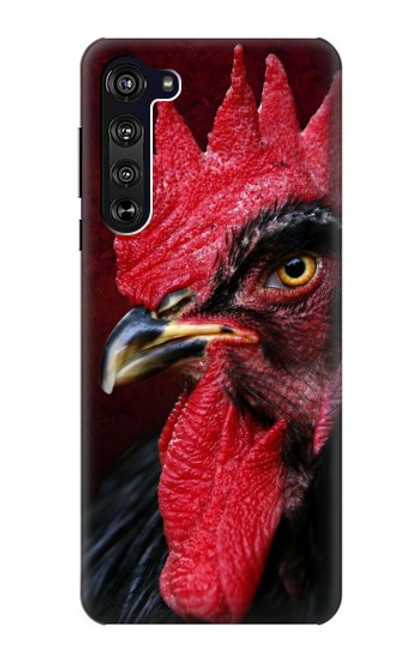 W3797 Chicken Rooster Hülle Schutzhülle Taschen und Leder Flip für Motorola Edge