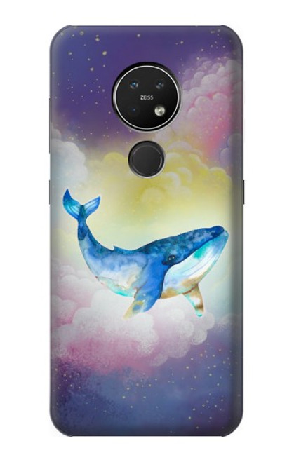 W3802 Dream Whale Pastel Fantasy Hülle Schutzhülle Taschen und Leder Flip für Nokia 7.2