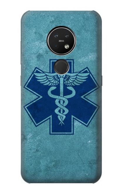 W3824 Caduceus Medical Symbol Hülle Schutzhülle Taschen und Leder Flip für Nokia 7.2