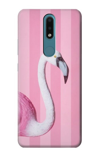 W3805 Flamingo Pink Pastel Hülle Schutzhülle Taschen und Leder Flip für Nokia 2.4