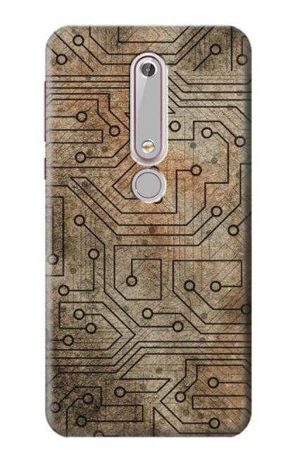 W3812 PCB Print Design Hülle Schutzhülle Taschen und Leder Flip für Nokia 6.1, Nokia 6 2018