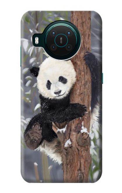 W3793 Cute Baby Panda Snow Painting Hülle Schutzhülle Taschen und Leder Flip für Nokia X10