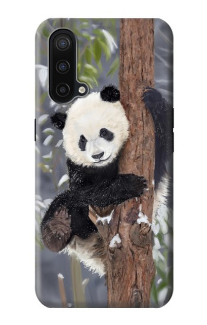 W3793 Cute Baby Panda Snow Painting Hülle Schutzhülle Taschen und Leder Flip für OnePlus Nord CE 5G