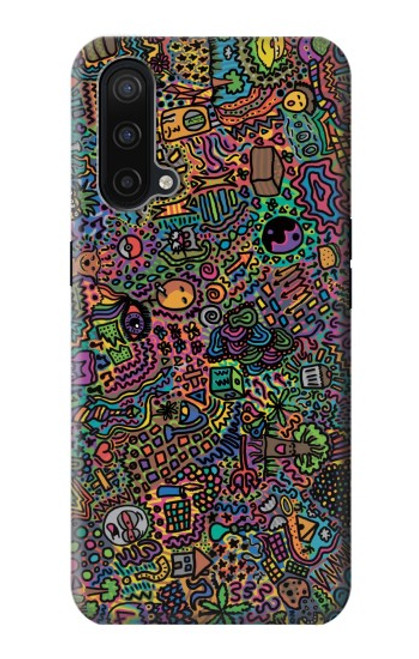 W3815 Psychedelic Art Hülle Schutzhülle Taschen und Leder Flip für OnePlus Nord CE 5G