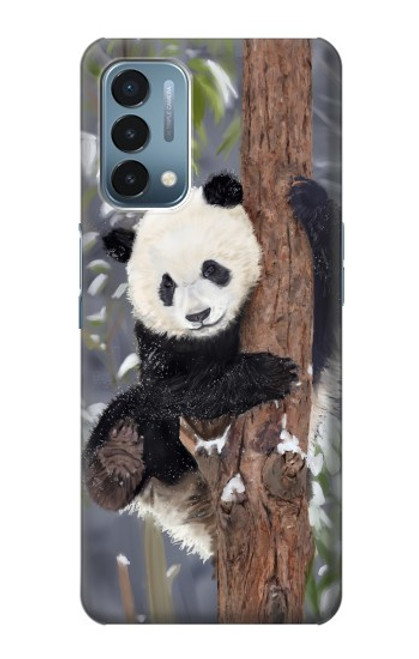 W3793 Cute Baby Panda Snow Painting Hülle Schutzhülle Taschen und Leder Flip für OnePlus Nord N200 5G