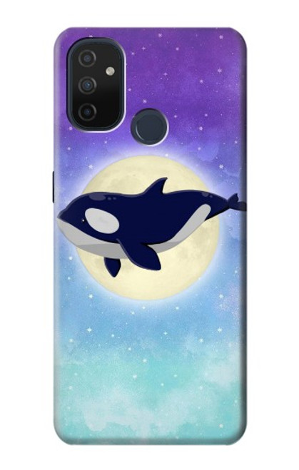 W3807 Killer Whale Orca Moon Pastel Fantasy Hülle Schutzhülle Taschen und Leder Flip für OnePlus Nord N100