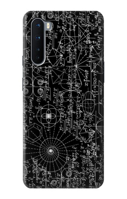 W3808 Mathematics Blackboard Hülle Schutzhülle Taschen und Leder Flip für OnePlus Nord