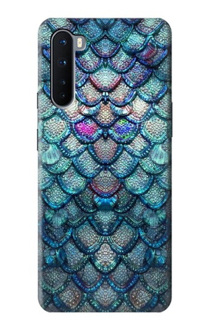 W3809 Mermaid Fish Scale Hülle Schutzhülle Taschen und Leder Flip für OnePlus Nord