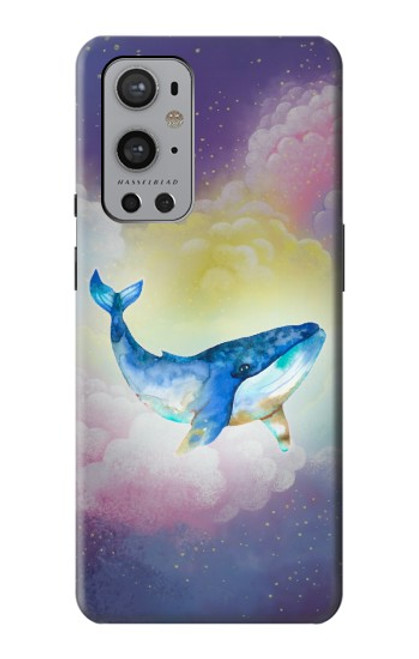 W3802 Dream Whale Pastel Fantasy Hülle Schutzhülle Taschen und Leder Flip für OnePlus 9 Pro