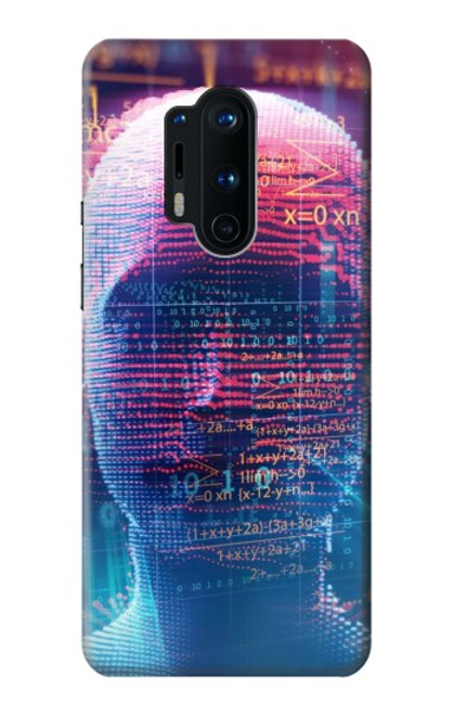 W3800 Digital Human Face Hülle Schutzhülle Taschen und Leder Flip für OnePlus 8 Pro