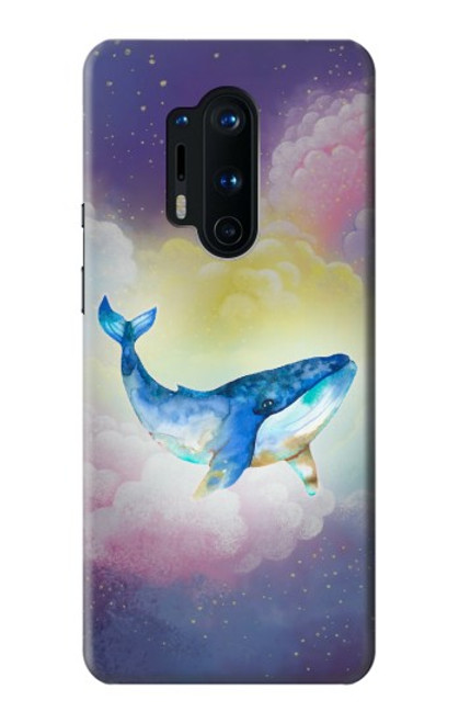 W3802 Dream Whale Pastel Fantasy Hülle Schutzhülle Taschen und Leder Flip für OnePlus 8 Pro