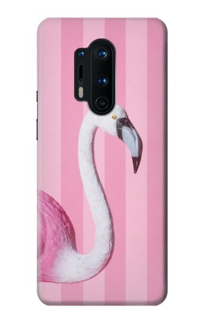 W3805 Flamingo Pink Pastel Hülle Schutzhülle Taschen und Leder Flip für OnePlus 8 Pro
