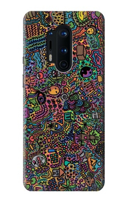 W3815 Psychedelic Art Hülle Schutzhülle Taschen und Leder Flip für OnePlus 8 Pro