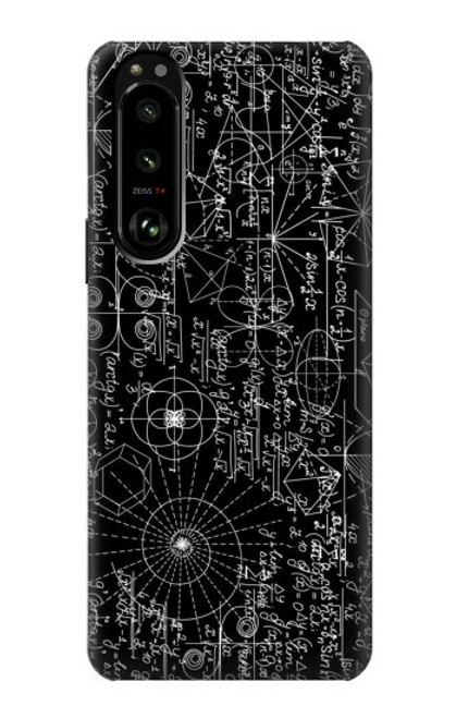 W3808 Mathematics Blackboard Hülle Schutzhülle Taschen und Leder Flip für Sony Xperia 5 III