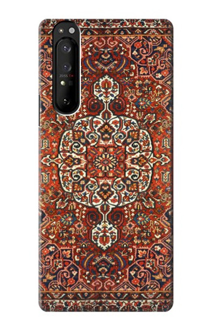 W3813 Persian Carpet Rug Pattern Hülle Schutzhülle Taschen und Leder Flip für Sony Xperia 1 III