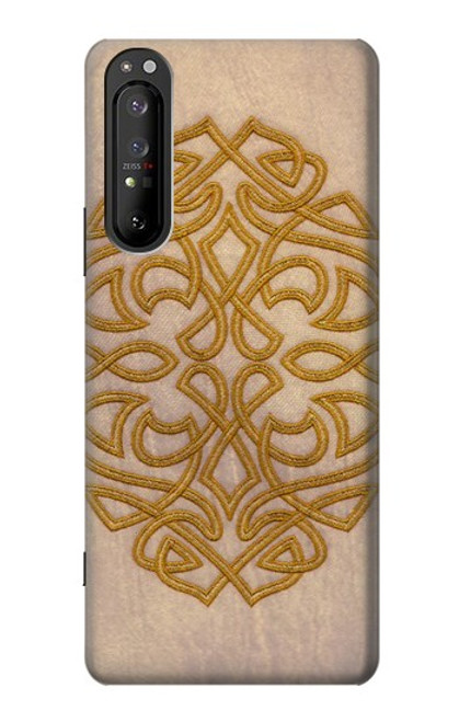 W3796 Celtic Knot Hülle Schutzhülle Taschen und Leder Flip für Sony Xperia 1 II