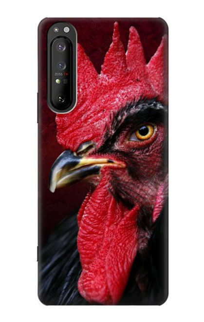 W3797 Chicken Rooster Hülle Schutzhülle Taschen und Leder Flip für Sony Xperia 1 II