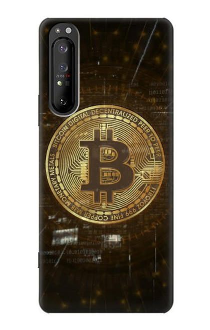 W3798 Cryptocurrency Bitcoin Hülle Schutzhülle Taschen und Leder Flip für Sony Xperia 1 II