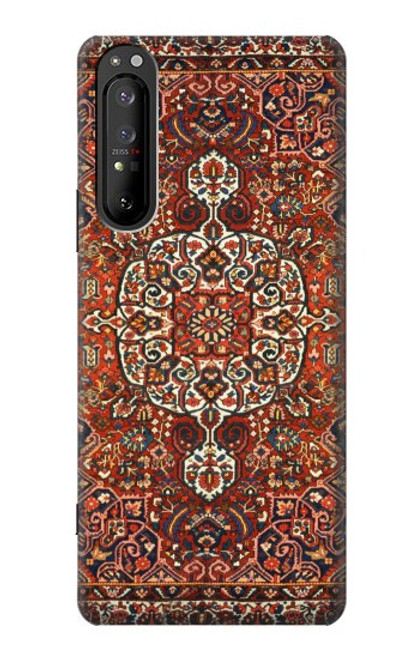 W3813 Persian Carpet Rug Pattern Hülle Schutzhülle Taschen und Leder Flip für Sony Xperia 1 II