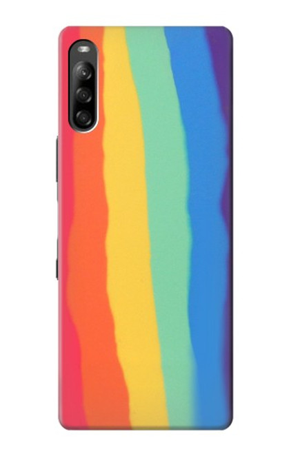 W3799 Cute Vertical Watercolor Rainbow Hülle Schutzhülle Taschen und Leder Flip für Sony Xperia L4