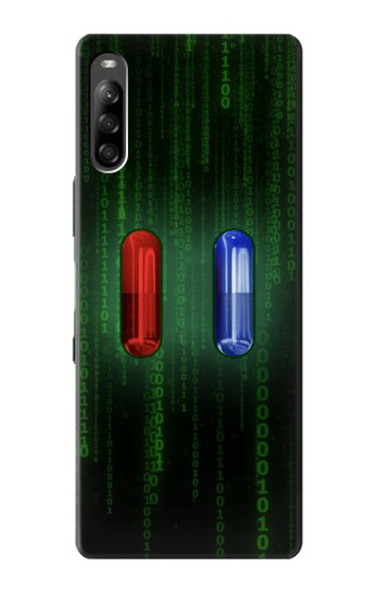 W3816 Red Pill Blue Pill Capsule Hülle Schutzhülle Taschen und Leder Flip für Sony Xperia L4