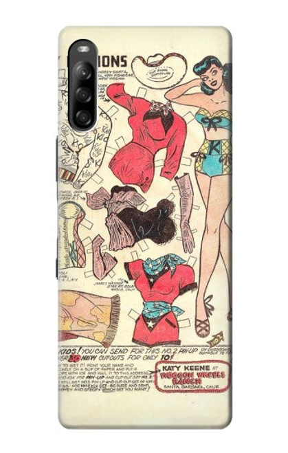 W3820 Vintage Cowgirl Fashion Paper Doll Hülle Schutzhülle Taschen und Leder Flip für Sony Xperia L4