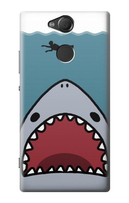 W3825 Cartoon Shark Sea Diving Hülle Schutzhülle Taschen und Leder Flip für Sony Xperia XA2