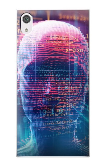 W3800 Digital Human Face Hülle Schutzhülle Taschen und Leder Flip für Sony Xperia XA1