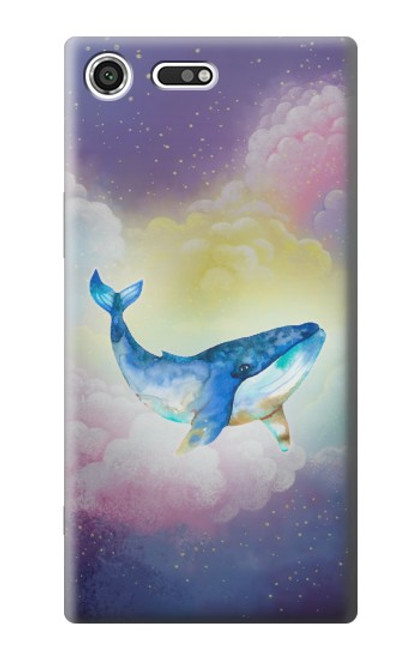W3802 Dream Whale Pastel Fantasy Hülle Schutzhülle Taschen und Leder Flip für Sony Xperia XZ Premium