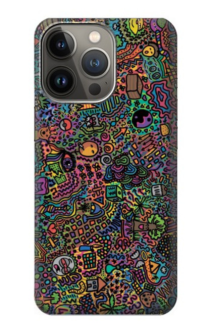 W3815 Psychedelic Art Hülle Schutzhülle Taschen und Leder Flip für iPhone 13 Pro