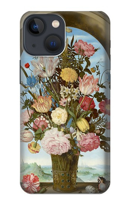 W3749 Vase of Flowers Hülle Schutzhülle Taschen und Leder Flip für iPhone 13 mini