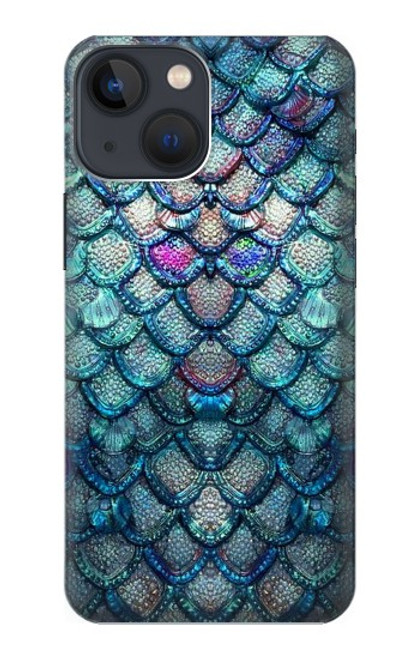 W3809 Mermaid Fish Scale Hülle Schutzhülle Taschen und Leder Flip für iPhone 13 mini