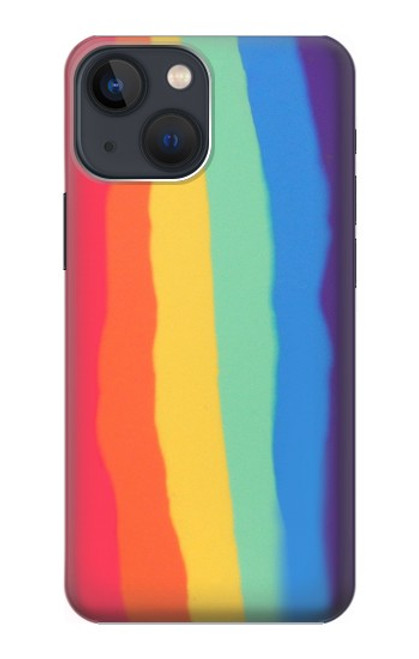 W3799 Cute Vertical Watercolor Rainbow Hülle Schutzhülle Taschen und Leder Flip für iPhone 13