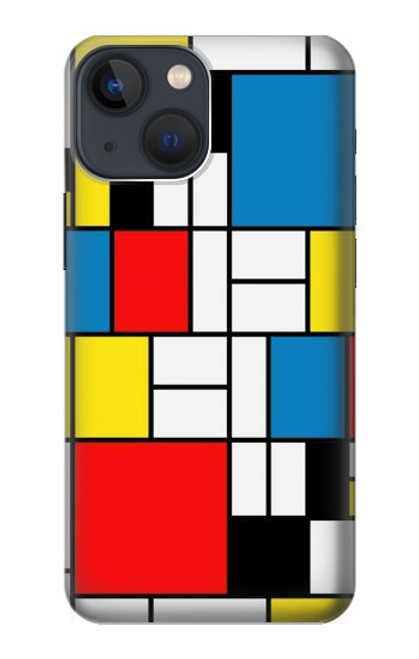 W3814 Piet Mondrian Line Art Composition Hülle Schutzhülle Taschen und Leder Flip für iPhone 13