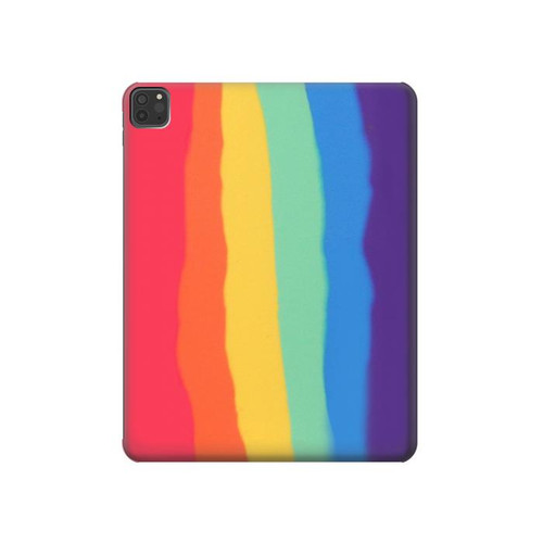 W3799 Cute Vertical Watercolor Rainbow Tablet Hülle Schutzhülle Taschen für iPad Pro 11 (2021,2020,2018, 3rd, 2nd, 1st)