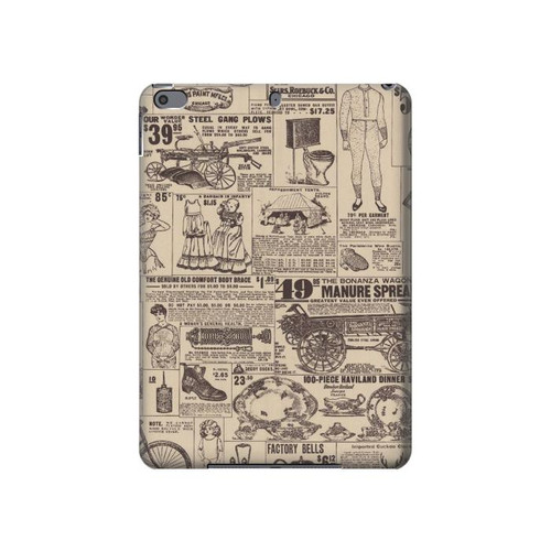 W3819 Retro Vintage Paper Tablet Hülle Schutzhülle Taschen für iPad Pro 10.5, iPad Air (2019, 3rd)
