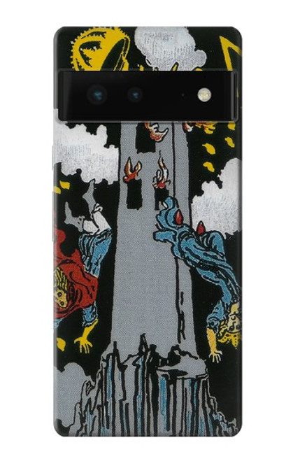 W3745 Tarot Card The Tower Hülle Schutzhülle Taschen und Leder Flip für Google Pixel 6