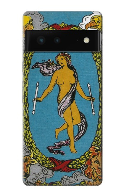 W3746 Tarot Card The World Hülle Schutzhülle Taschen und Leder Flip für Google Pixel 6