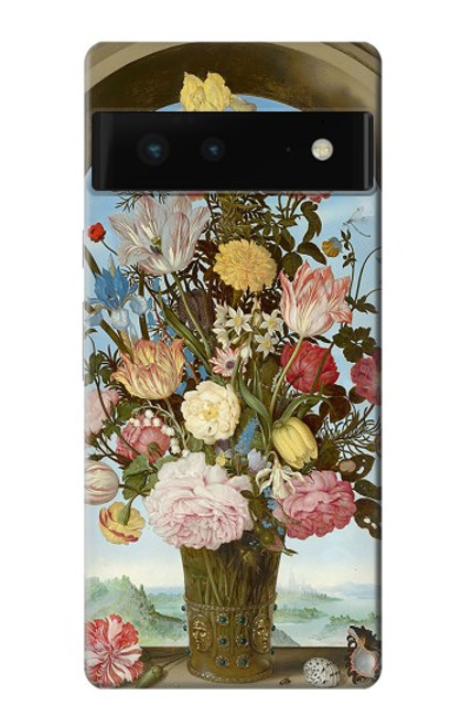 W3749 Vase of Flowers Hülle Schutzhülle Taschen und Leder Flip für Google Pixel 6