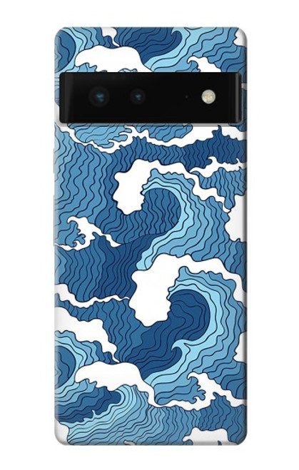 W3751 Wave Pattern Hülle Schutzhülle Taschen und Leder Flip für Google Pixel 6