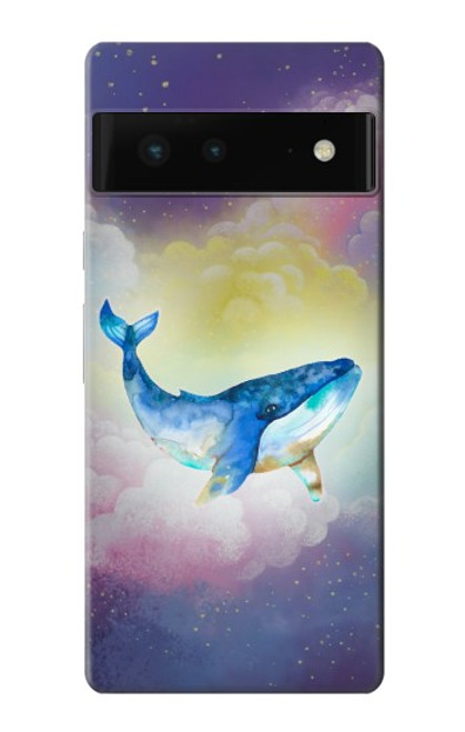 W3802 Dream Whale Pastel Fantasy Hülle Schutzhülle Taschen und Leder Flip für Google Pixel 6
