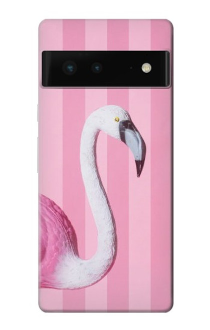 W3805 Flamingo Pink Pastel Hülle Schutzhülle Taschen und Leder Flip für Google Pixel 6