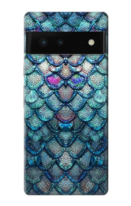 W3809 Mermaid Fish Scale Hülle Schutzhülle Taschen und Leder Flip für Google Pixel 6