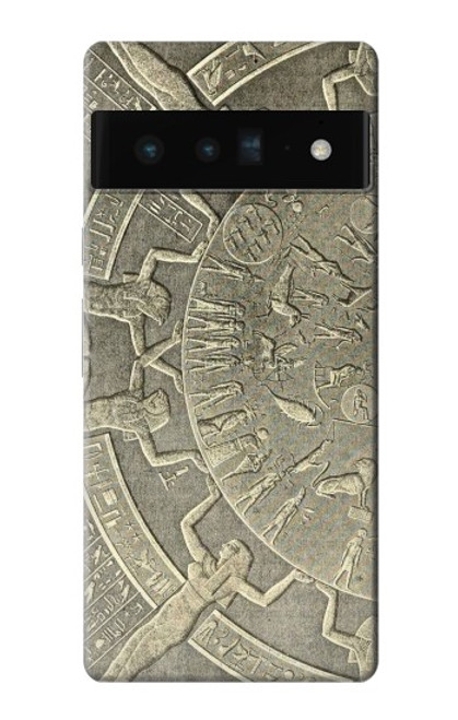 W3396 Dendera Zodiac Ancient Egypt Hülle Schutzhülle Taschen und Leder Flip für Google Pixel 6 Pro