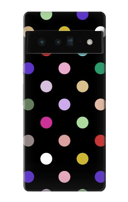 W3532 Colorful Polka Dot Hülle Schutzhülle Taschen und Leder Flip für Google Pixel 6 Pro