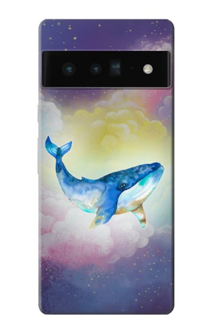W3802 Dream Whale Pastel Fantasy Hülle Schutzhülle Taschen und Leder Flip für Google Pixel 6 Pro